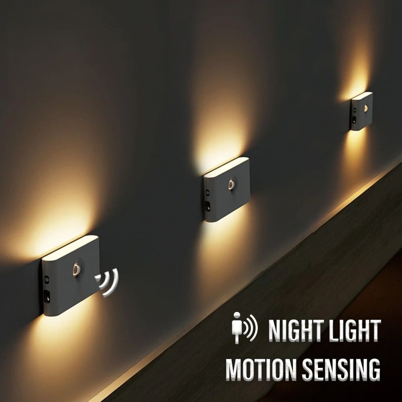 Smart Motion Sensor Night Light Wireless Rechargeable Home Safety Lamp 0