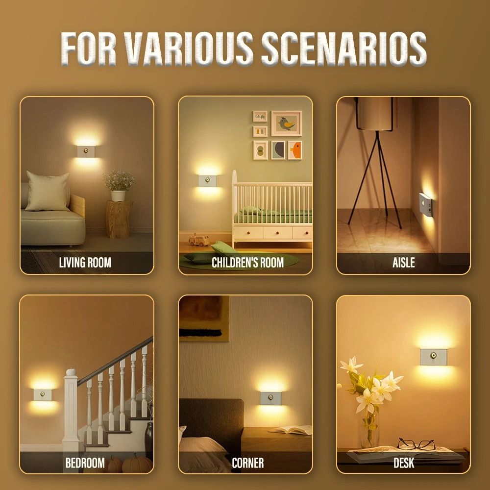 Smart Motion Sensor Night Light Wireless Rechargeable Home Safety Lamp 4
