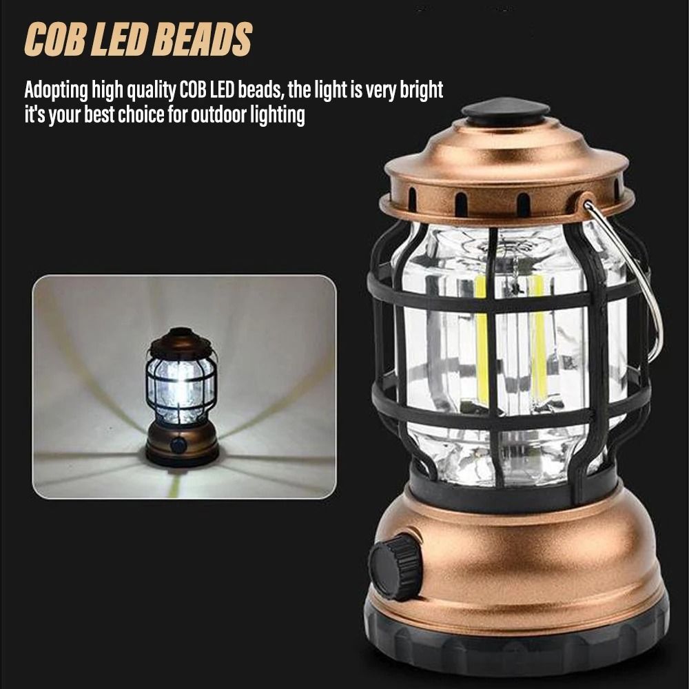 Vintage Dimmable LED Camping Lantern HighOutput Portable Outdoor Searchlight 4