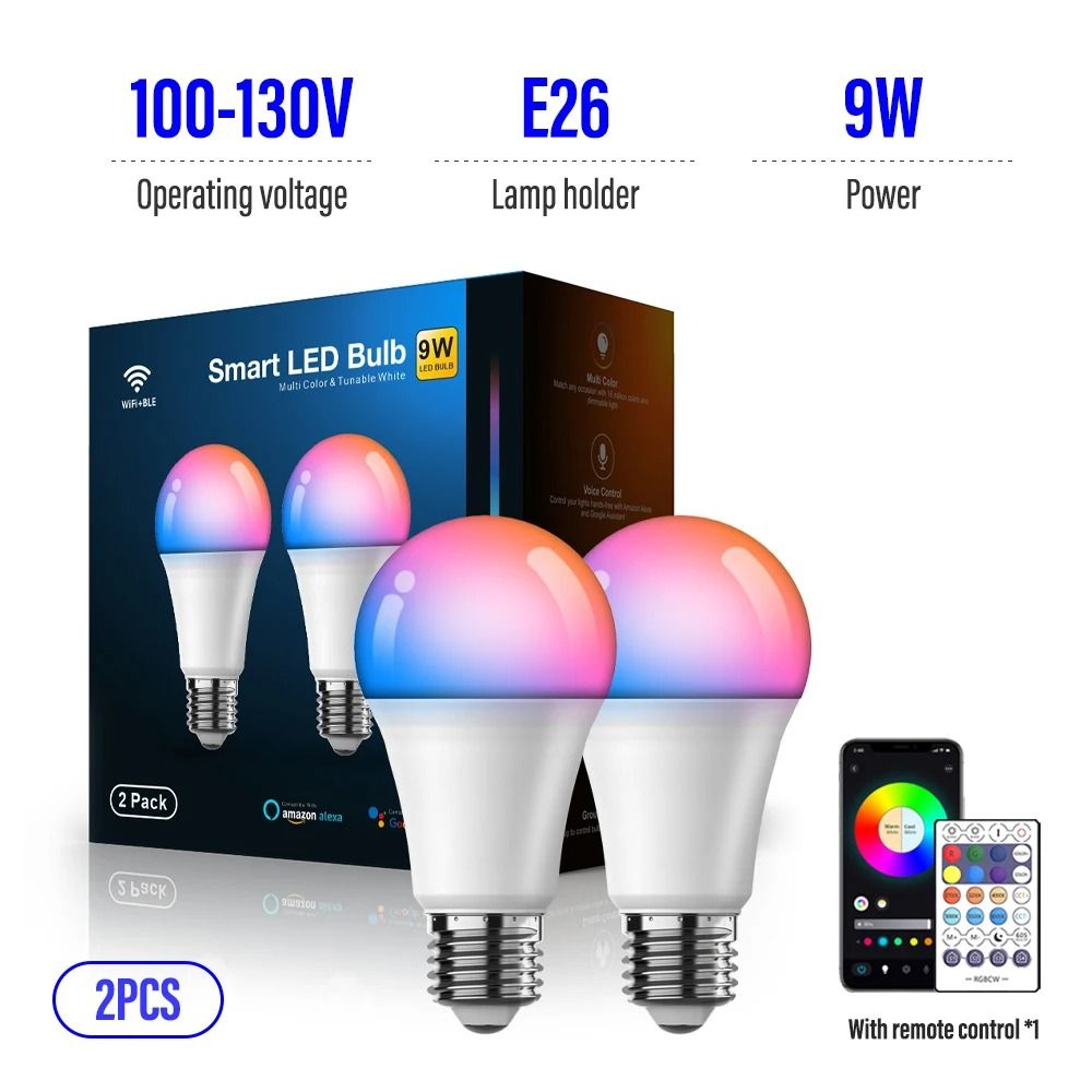 Atmospheric Smart RGB LED Bulb WiFi Bluetooth Color Changing Home Lighting 9