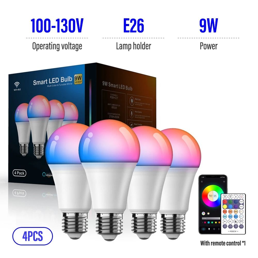 Atmospheric Smart RGB LED Bulb WiFi Bluetooth Color Changing Home Lighting 11
