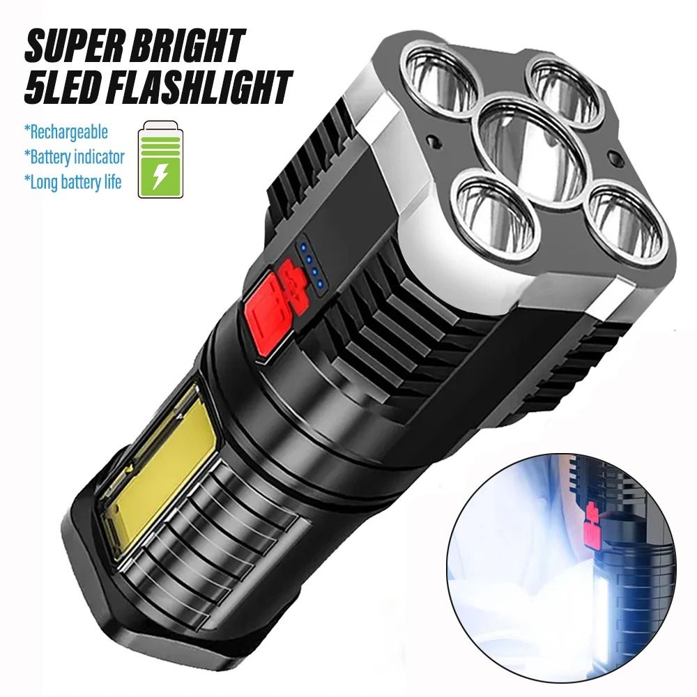 UltraBright 5LED Tactical Spotlight HighPower Rechargeable Outdoor Lantern 0