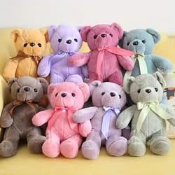 charming ribbon teddy bear – premium soft plush toy for gifting & decor