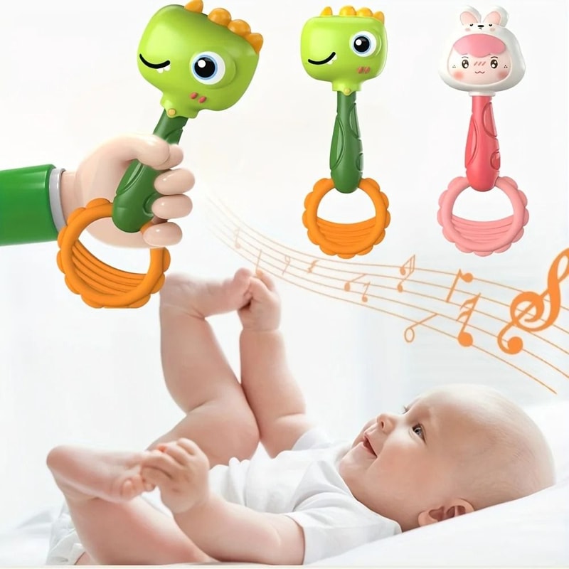 Soft Sensory Hand Chime Toy Interactive Animal Plush For Early Development 3