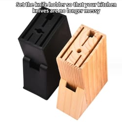 universal wooden multi-slot knife block – eco-friendly kitchen tool organizer