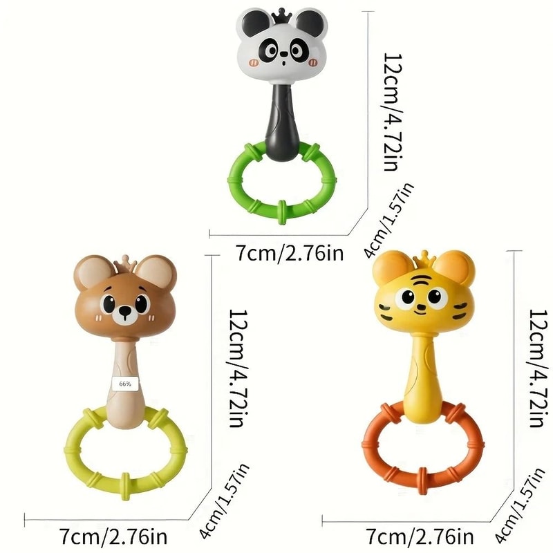 Animal Friends Sensory Hand Chime Interactive Bear Tiger Developmental Toy 1