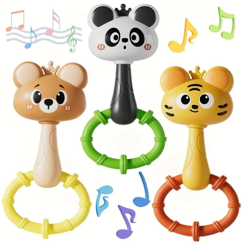 Animal Friends Sensory Hand Chime Interactive Bear Tiger Developmental Toy 2