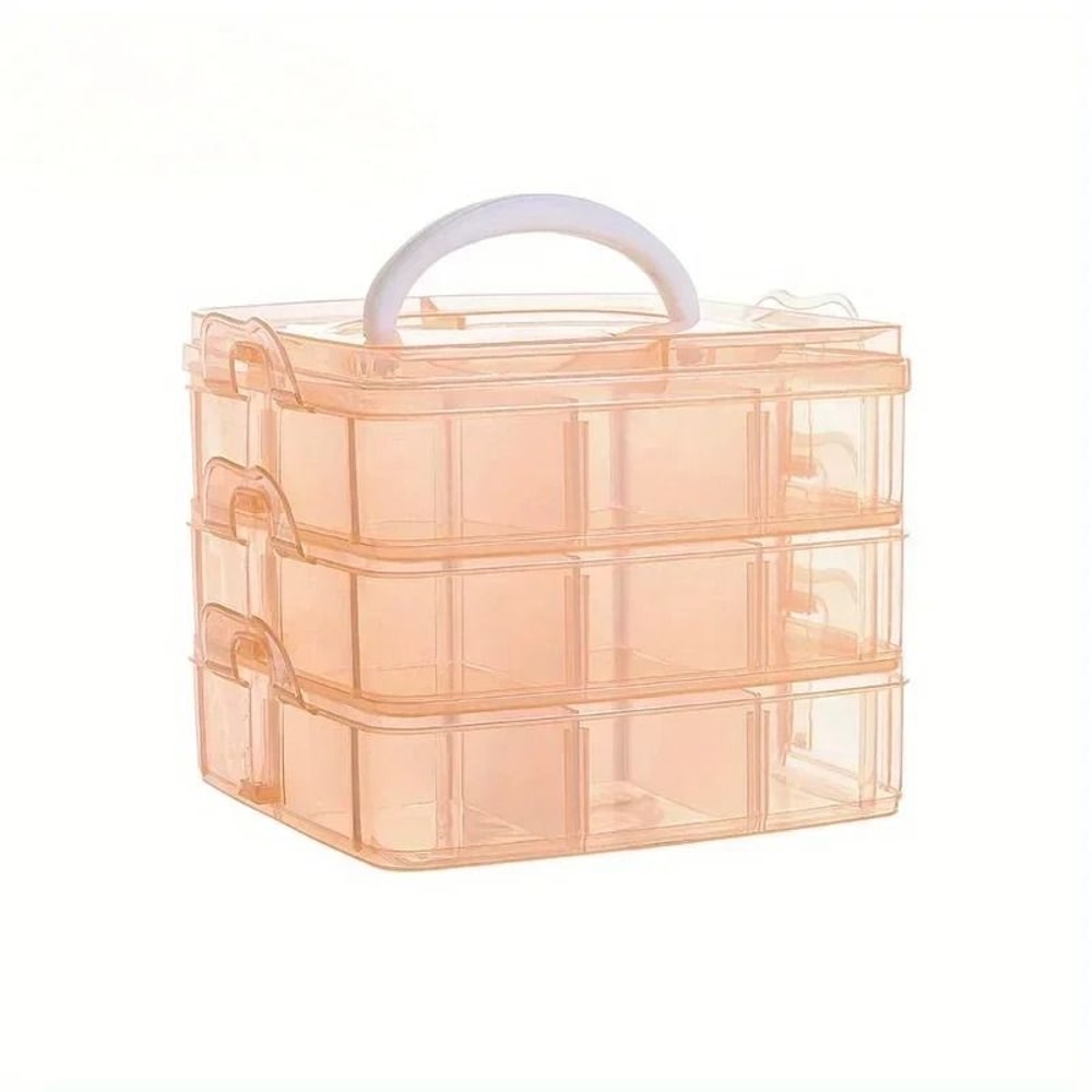 3Layer 18Grid Modular Storage Organizer Stackable Transparent Case For Jewelry Toys 9