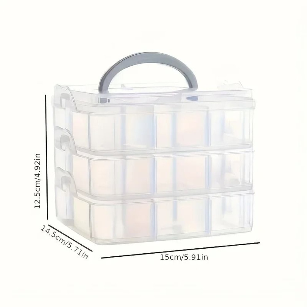 3Layer 18Grid Modular Storage Organizer Stackable Transparent Case For Jewelry Toys 5