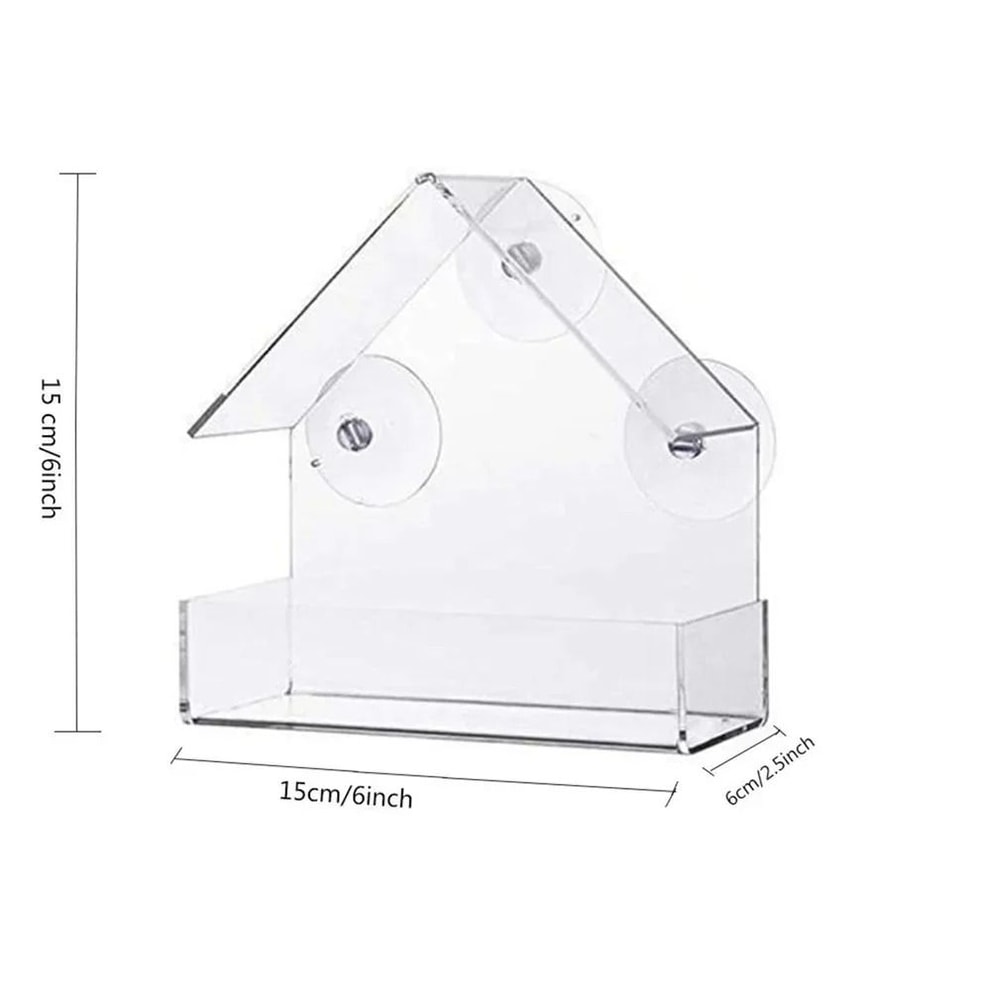 Crystal Clear Window Bird Feeder HouseStyle Outdoor Bird Watcher For Garden Patio 2