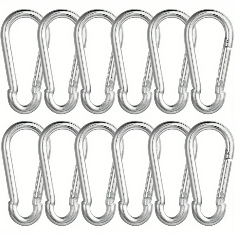 12Piece IndustrialStrength Carabiner Set RustResistant MultiPurpose Snap Hooks 3
