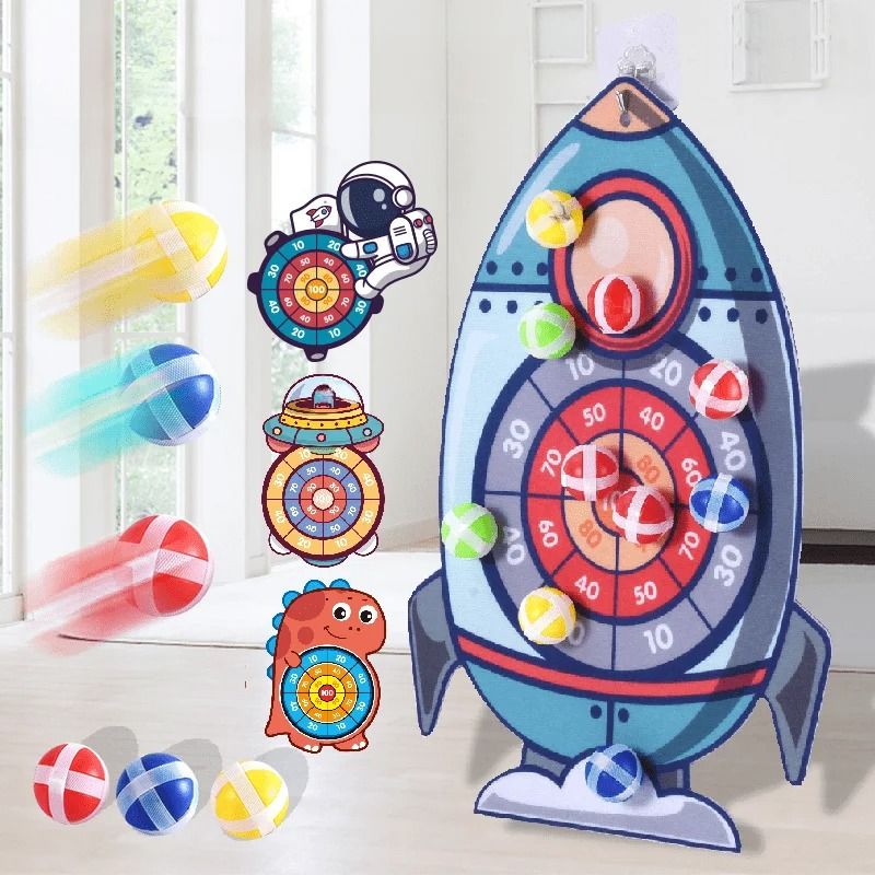 Montessori Sticky Ball Dart Board Large Interactive Target Game For Kids 0