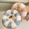Vintage Striped Inflatable Swimming Ring Durable PVC Pool Float With Handles For Kids 2
