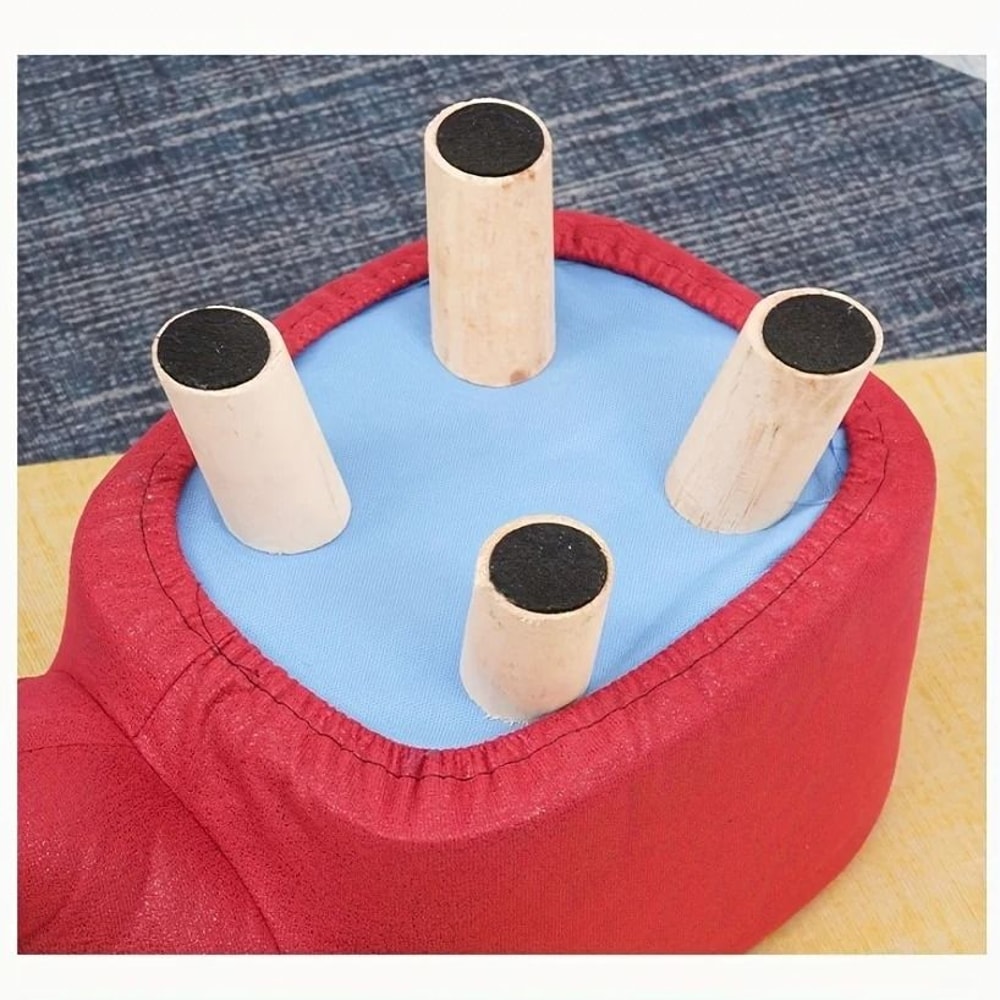Creative Elephant Stool Solid Wood TechCloth Animal Footrest For Children 3