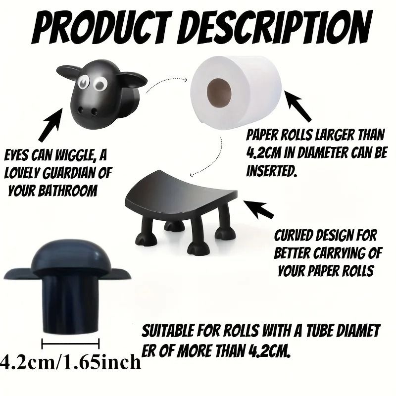 3D Printed SheepShaped Toilet Paper Holder Whimsical Freestanding Bathroom Decor 4