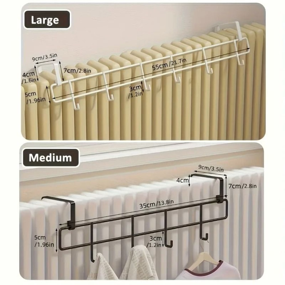 WallMounted Heater Drying Rack HeavyDuty Metal Hanging Rod For Winter Essentials 3