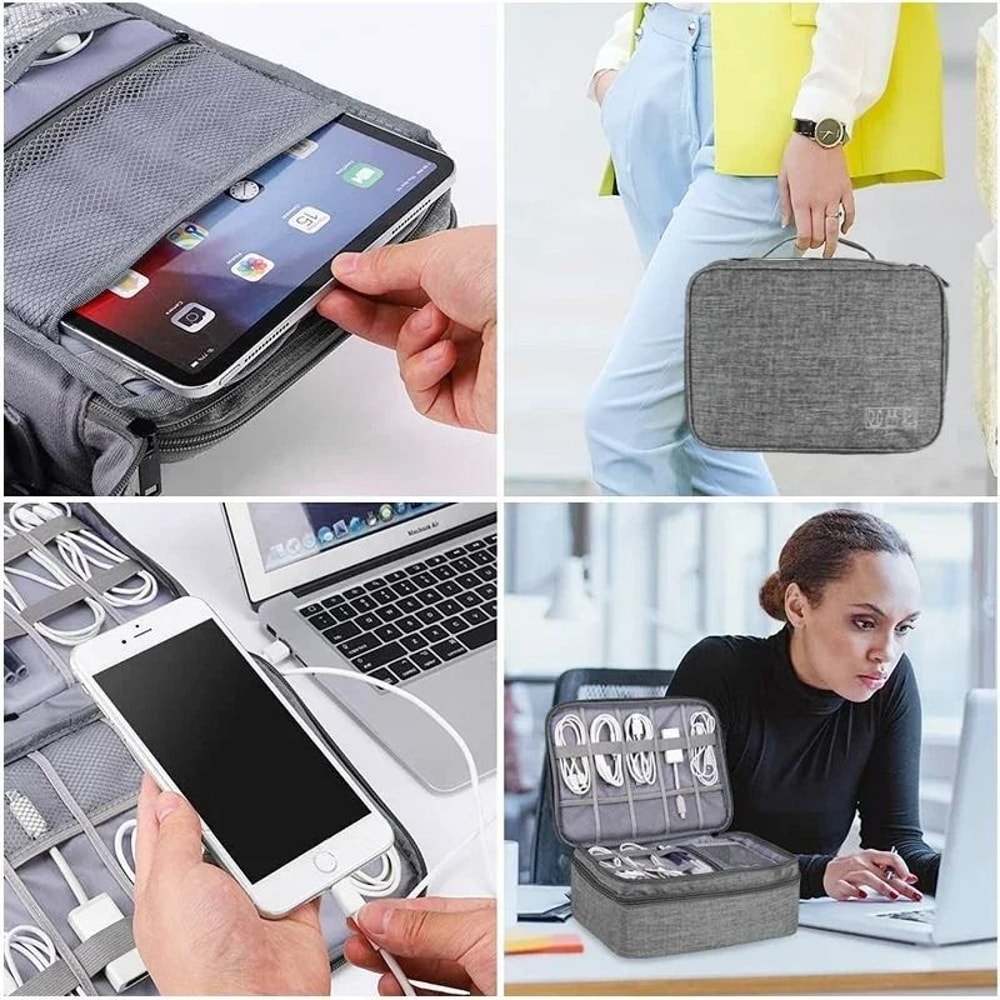 Portable Travel Electronic Organizer Waterproof Digital Storage Bag For Cables Chargers Tech Acce 4