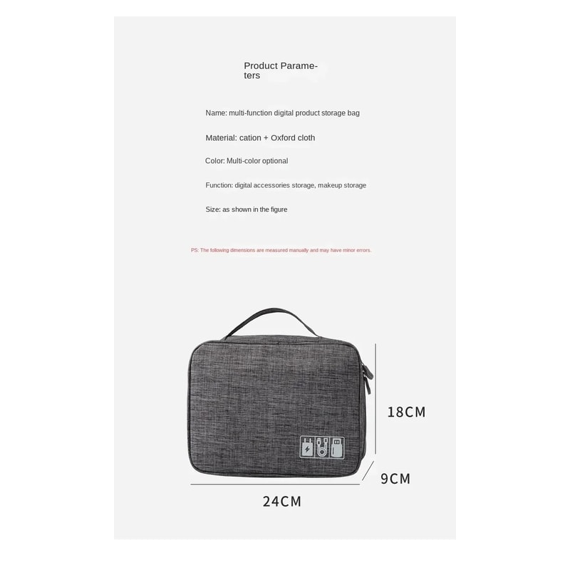 Portable Travel Electronic Organizer Waterproof Digital Storage Bag For Cables Chargers Tech Acce 5