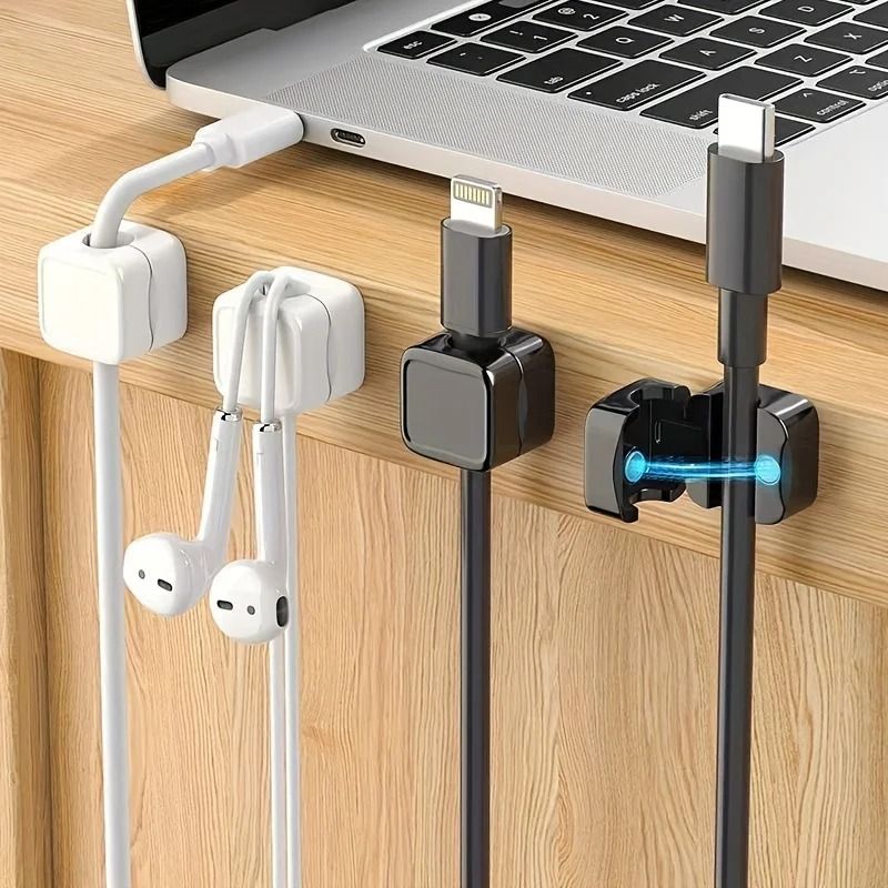 10pcs Magnetic Cable Organizer Set PunchFree Desktop Car Cord Clips 0