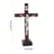 Vintage Wooden Standing Crucifix Elegant Catholic Jesus Cross For Home Church Decor 4