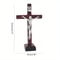 Vintage Wooden Standing Crucifix Elegant Catholic Jesus Cross For Home Church Decor 4