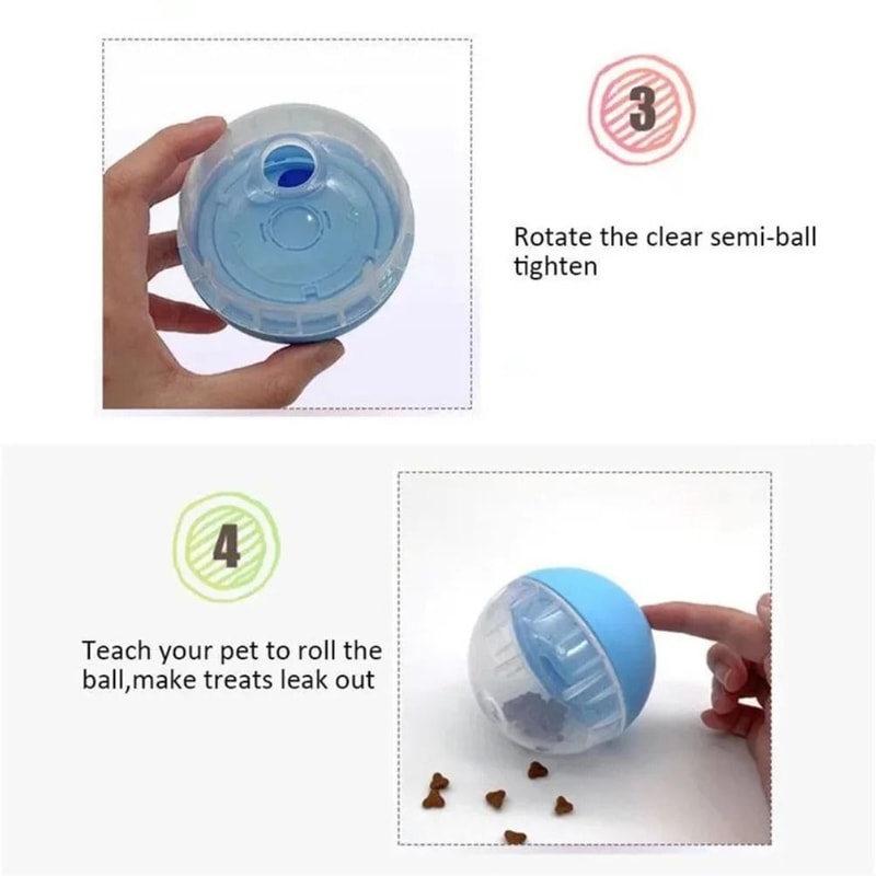 Adjustable Pet Treat Dispensing Ball Interactive IQ Training Slow Feeder 4