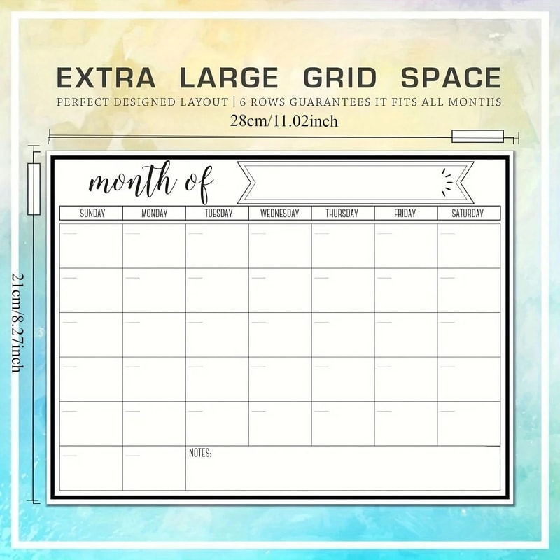 Magnetic Fridge Calendar Strong Magnetic Backing Smooth Dry Erase Surface 4