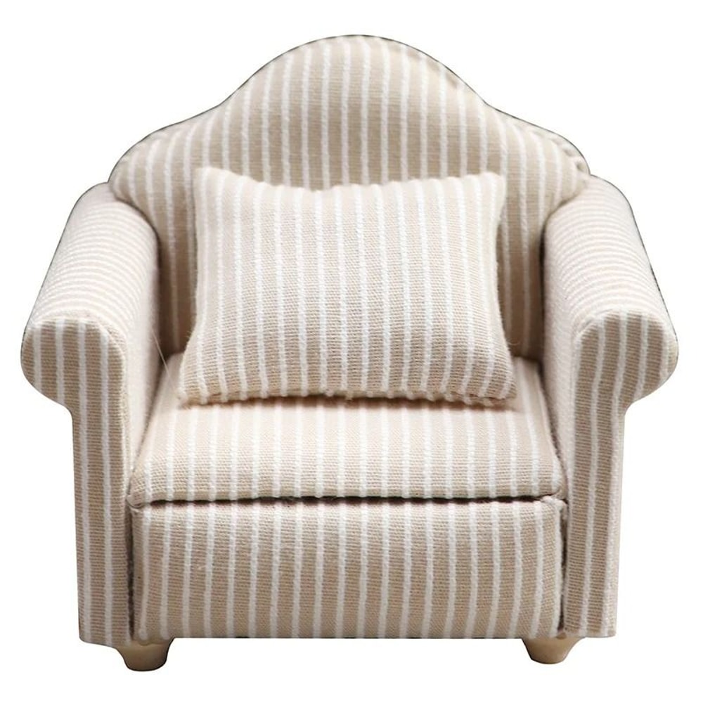 Miniature Dollhouse Sofa Set Elegant Living Room Furniture With Pillows 7
