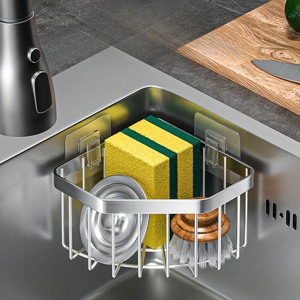 Stainless Steel Faucet Drain Rack RustResistant Kitchen Bathroom Sink Organizer 3