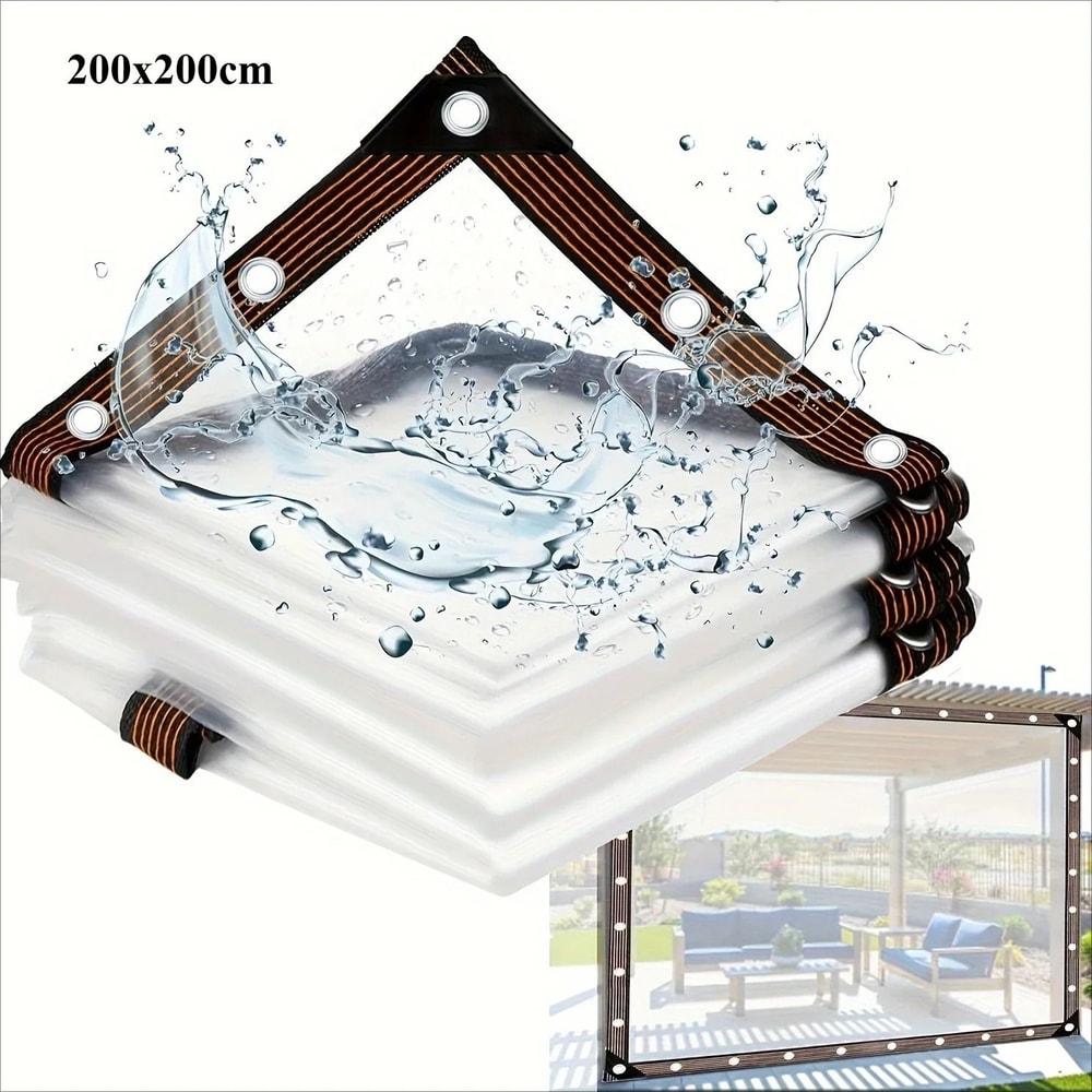 HeavyDuty Transparent Waterproof Tarp Clear Weatherproof Cover With Reinforced Eyelets 7