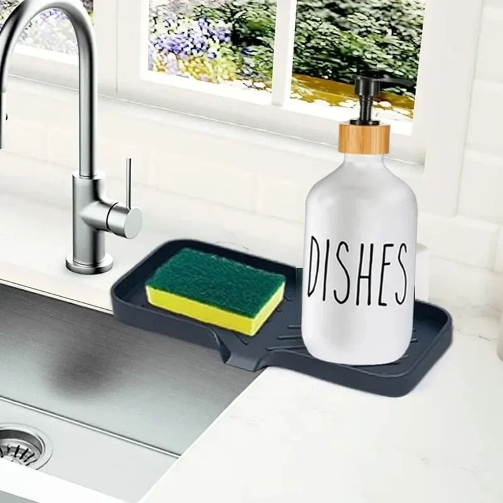 Silicone Kitchen Sink Sponge Holder SelfDraining AntiSlip Soap Dish 5
