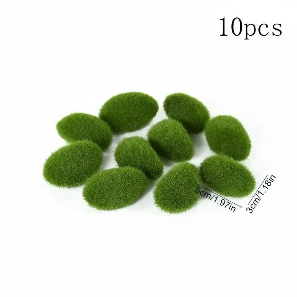 10Piece Artificial Moss Stone Set Versatile Garden Home Decor 5