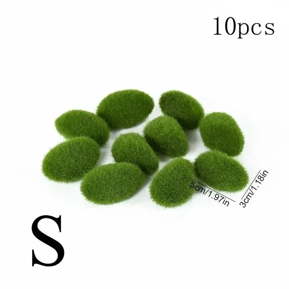10Piece Artificial Moss Stone Set Versatile Garden Home Decor 6