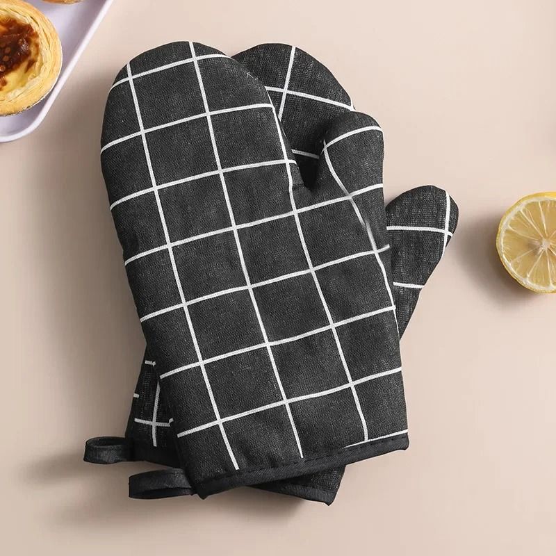 Premium Insulated Kitchen Glove Set HeatResistant Thickened Oven Mitts 7