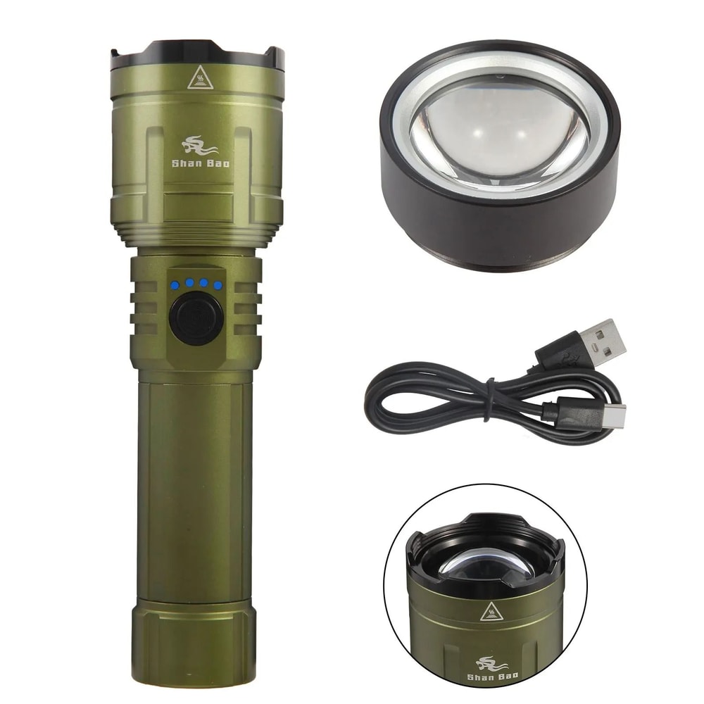 HighPerformance Zoom Flashlight Professional Mountaineering Strong Light 10