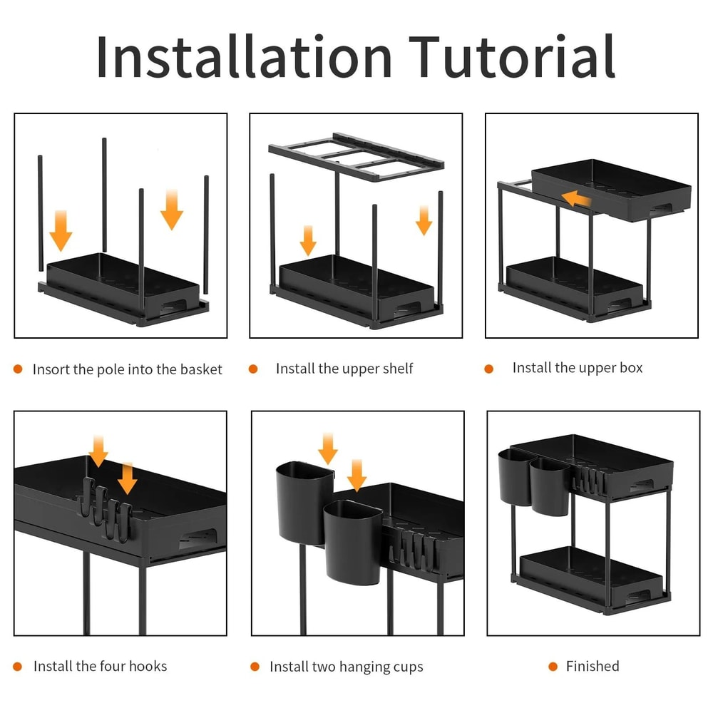 Expandable Under Sink Kitchen Organizer MultiPurpose Storage 2Pack 2