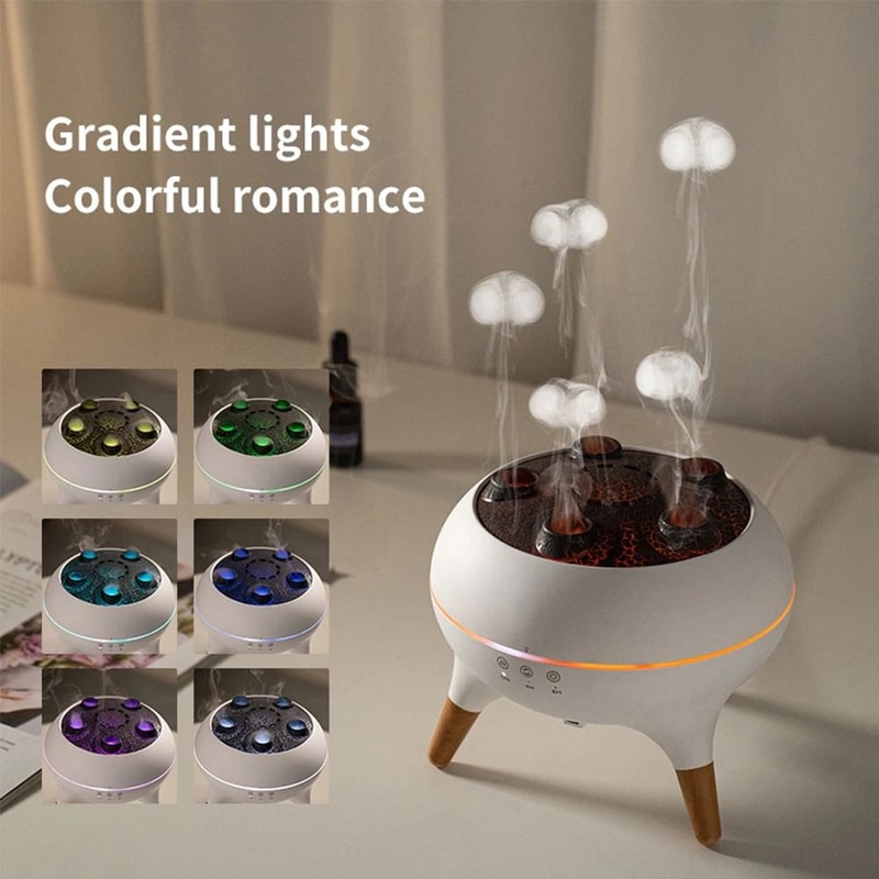 Dynamic Jellyfish Gradient Flame Air Humidifier Smart Essential Oil Aroma Diffuser 1