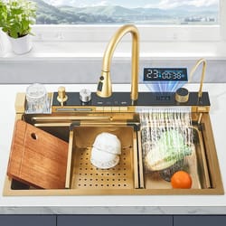 stainless steel kitchen sink – large single bowl with smart digital display