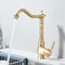 Retro Brass Antique Bronze Kitchen Faucet Deck Mounted Single Handle Mixer 9