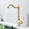 Retro Brass Antique Bronze Kitchen Faucet Deck Mounted Single Handle Mixer 11