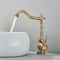 Retro Brass Antique Bronze Kitchen Faucet Deck Mounted Single Handle Mixer 6