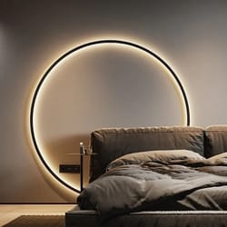 modern large circle led wall sconce – sleek tricolor indoor lighting