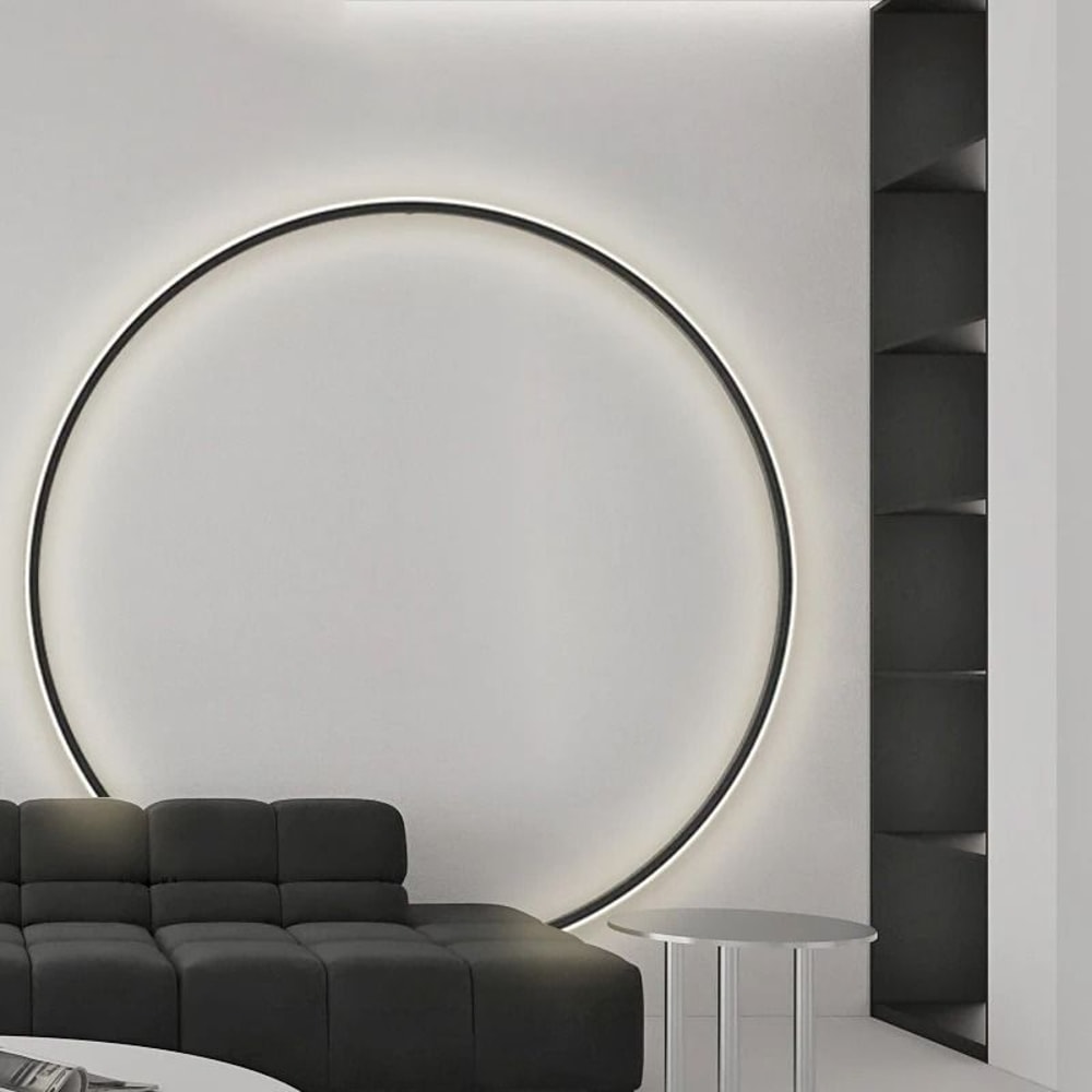 Modern Large Circle LED Wall Sconce Sleek Tricolor Indoor Lighting 2