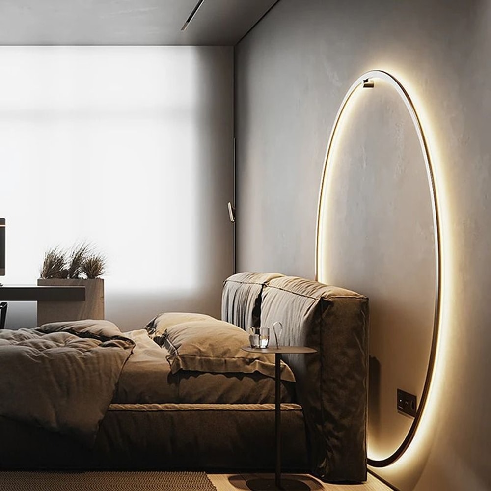 Modern Large Circle LED Wall Sconce Sleek Tricolor Indoor Lighting 4