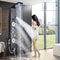 Black LED Light Shower Panel System Modern Waterfall SPA Massage Column 0