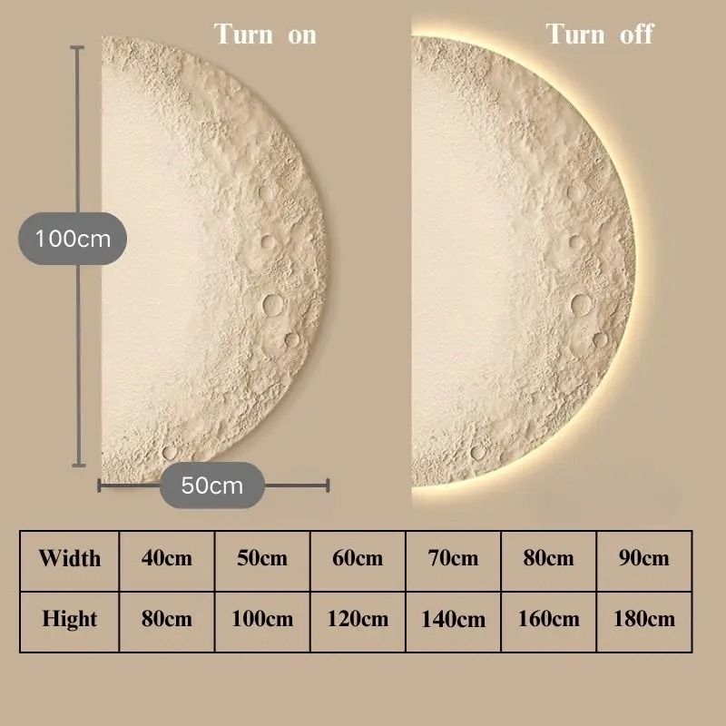 Creative LED Moon Wall Painting Lamp Remote Control Minimalist Decor 5