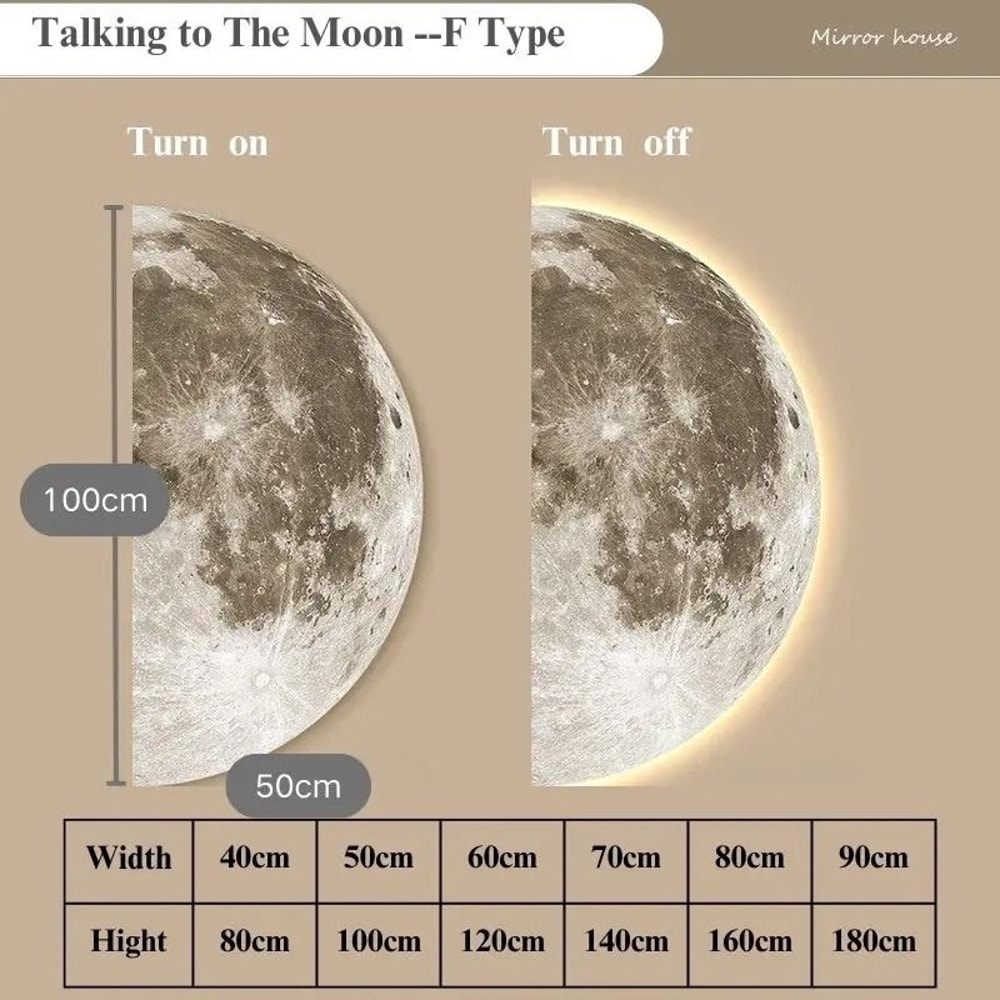 Creative LED Moon Wall Painting Lamp Remote Control Minimalist Decor 8