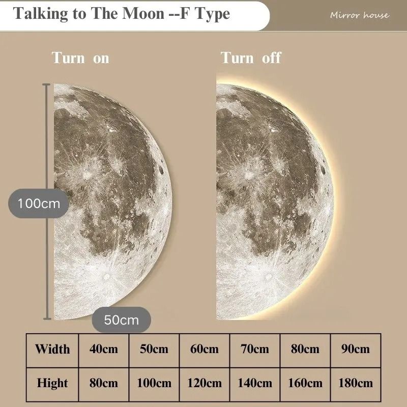 Creative LED Moon Wall Painting Lamp Remote Control Minimalist Decor 8