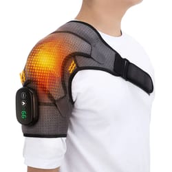 electric heating shoulder brace – led display vibration massage support belt