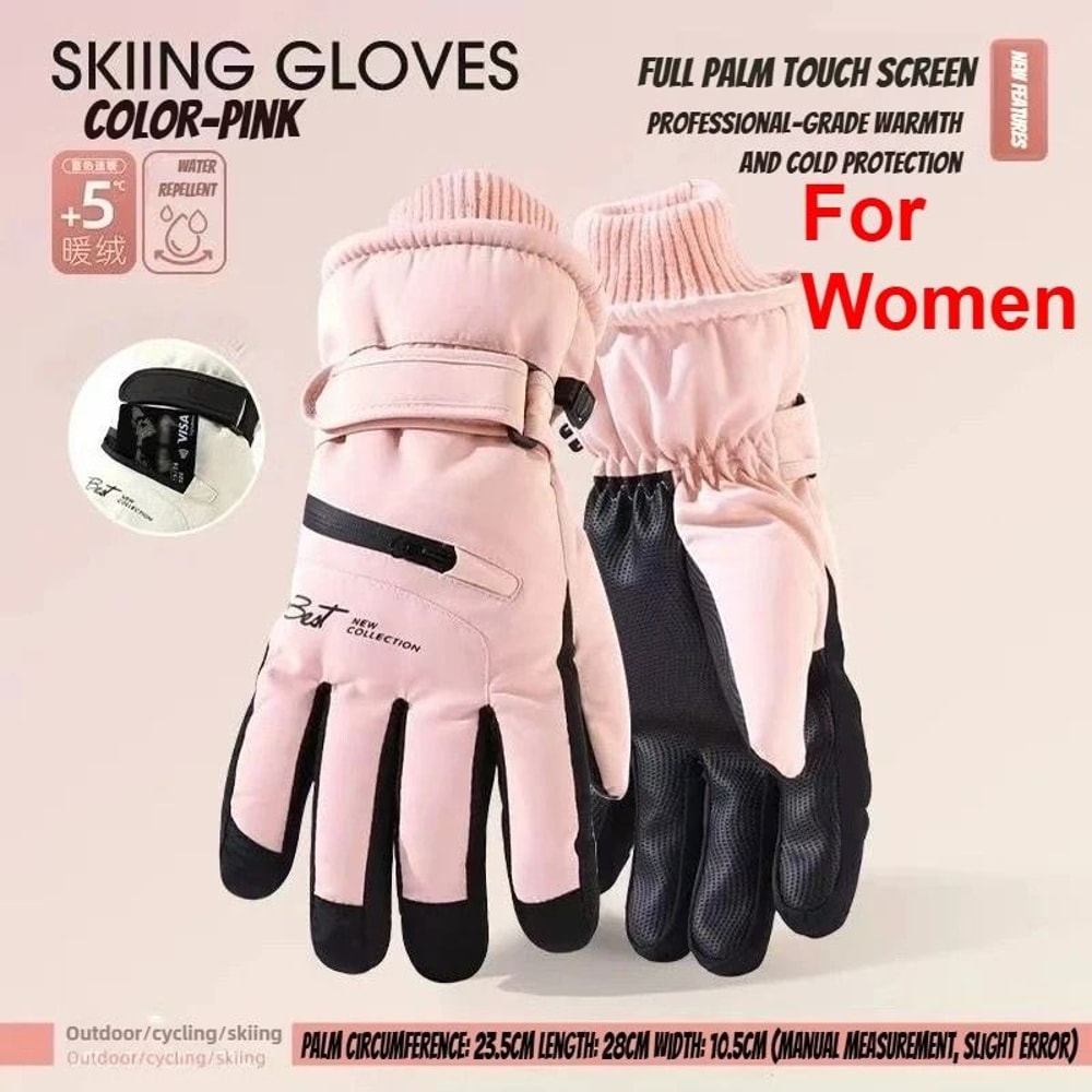 Winter Cycling Ski Gloves Waterproof Thermal Protection With Touchscreen Pocket 10